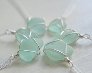 sea foam sea glass pendant