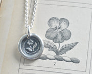 flowers wax seal necklace