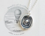 hot air balloon wax seal necklace