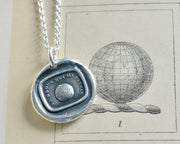 world globe wax seal necklace