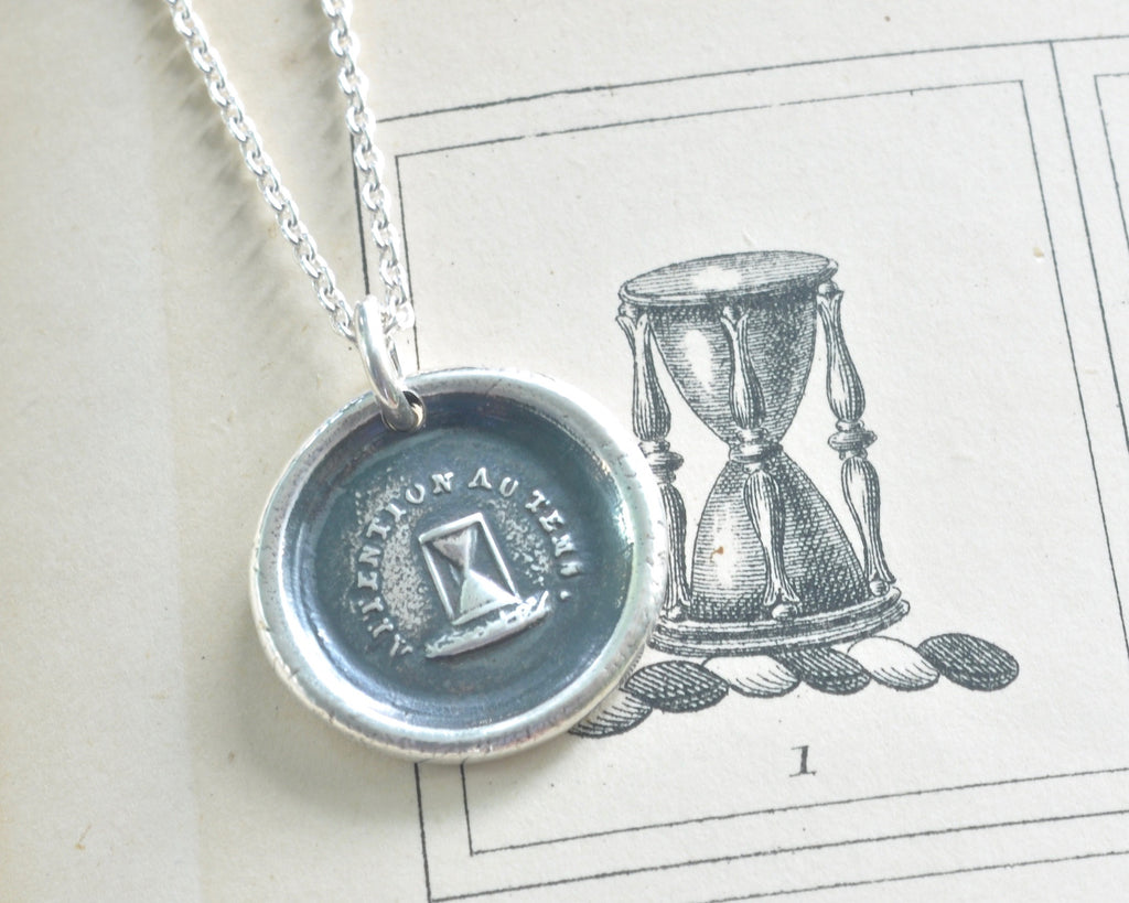 hourglass wax seal necklace