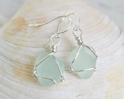 sea foam sea glass earrings
