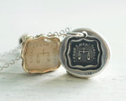 balance scale wax seal necklace