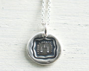 scales of justice wax seal necklace