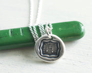 scales of justice wax seal necklace