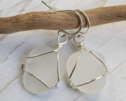 white sea glass earrings