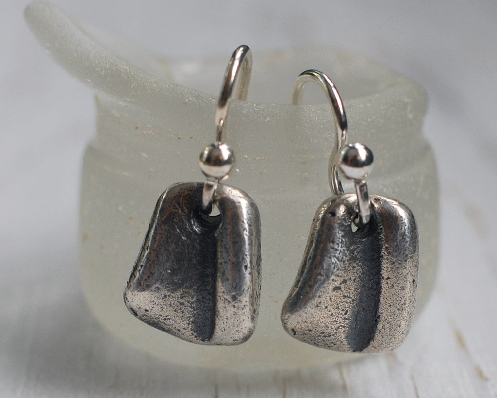 sterling silver sea glass earrings