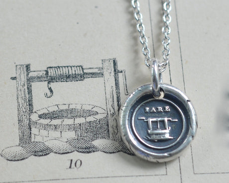 fare well wax seal necklace