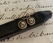 bronze skull earrings