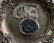 forget me not wax seal necklace