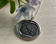 forget me not wax seal pendant