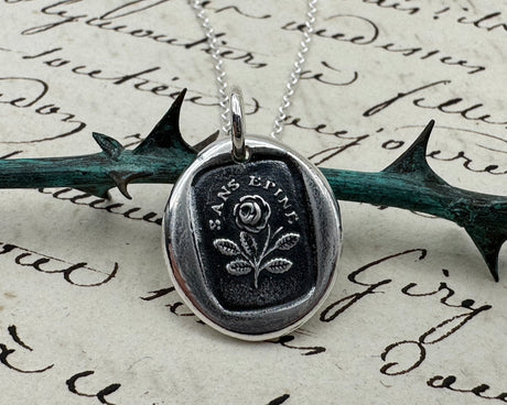 rose wax seal necklace