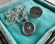 bleeding heart wax seal necklace