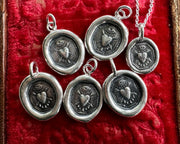 bleeding heart wax seal necklace charm - larger charm - wax seal jewelry