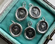 bleeding heart wax seal necklace charm - larger charm - wax seal jewelry