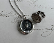 bleeding heart wax seal necklace charm - larger charm - wax seal jewelry