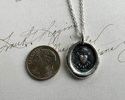bleeding heart wax seal necklace charm - larger charm - wax seal jewelry