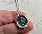 bleeding heart wax seal necklace charm - larger charm - wax seal jewelry