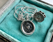 bleeding heart wax seal necklace charm - larger charm - wax seal jewelry