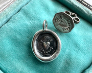 bleeding heart wax seal necklace charm - larger charm - wax seal jewelry