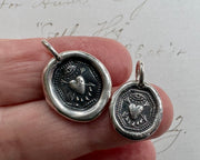 bleeding heart wax seal necklace charm - larger charm - wax seal jewelry