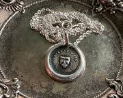 Greek tragedy mask pendant