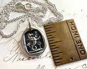 seahorse wax seal necklace - Hippocampus - wax seal jewelry