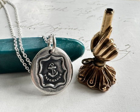 anchor wax seal necklace