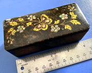 antique butterfly and flowers keepsake box