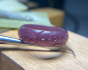 winged skull ring wax carving