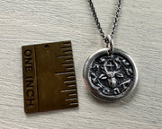 stag with cross wax seal necklace