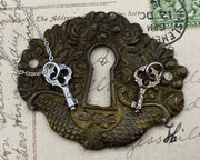 tiny rustic skeleton key