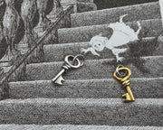 tiny skeleton key pendant