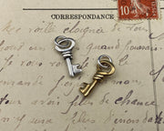 tiny skeleton key charm