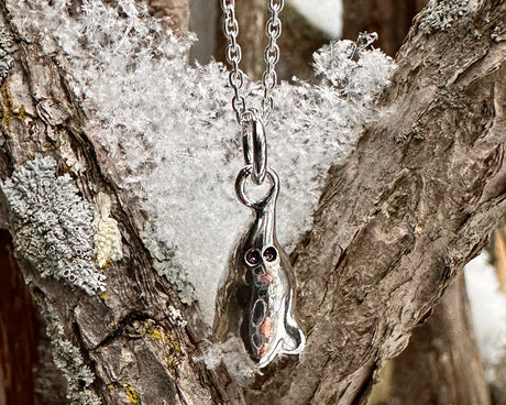 snow ghost necklace charm ... spooky winter jewelry