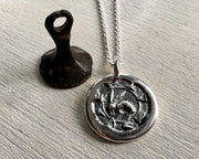 medieval hare wax seal pendant