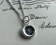 small anchor wax seal necklace