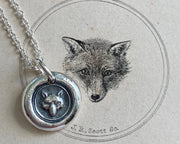 fox wax seal necklace