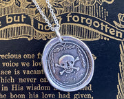 skull and crossbones wax seal necklace