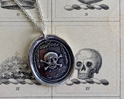skull and bones wax seal pendant