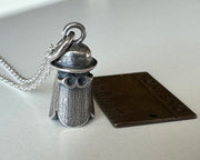 Cousin Itt ghost pendant - spooky ghost jewelry