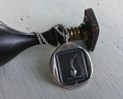 heart, hand and dagger wax seal necklace -wax seal jewelry