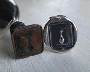 heart, hand and dagger wax seal necklace -wax seal jewelry