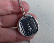 heart, hand and dagger wax seal necklace -wax seal jewelry