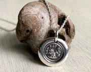 tree stump wax seal necklace