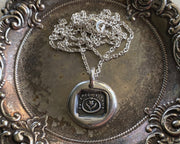 forget me not wax seal necklace