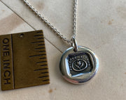 ouroboros and forget me not flower wax seal necklace - to thee I love - wax seal jewelry
