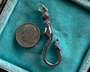 jewelry hook - hand holding serpent hook - snake hook - charm holder