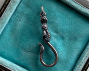 jewelry hook - hand holding serpent hook - snake hook - charm holder