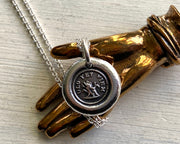 tree trunk wax seal necklace